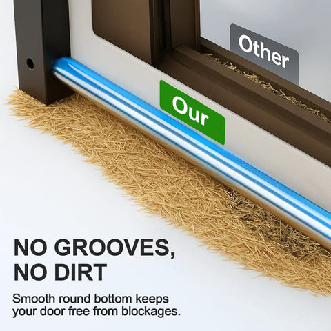 Close-up of smooth bottom design on Solar Powered Roll Up Chicken Coop Door With Light Sensor Timer Manual Mode 2500mAh