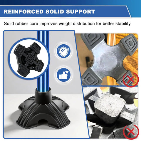 Heavy Duty Quad Cane Tip Replacement For 3/4 Inch Shafts features solid rubber core for improved stability and weight distribution.