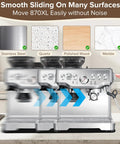 Dual Sided Sliding Mat With Anti Slip Top And Smooth Bottom For 870XL Espresso Machine showing movement on countertop