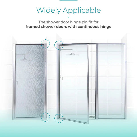 Top Notch Heavy Duty 5/16 Inch Stainless Steel Shower Door Hinge Pin For Framed Glass Doors With Continuous Hinge installation on shower doors.