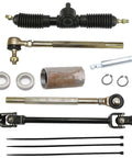 320mm Steering Gear Rack Pinion Kit With 390mm Adjustable Shaft And 245mm Tie Rods For 110cc 125cc 150cc Go Kart Buggy UTV
