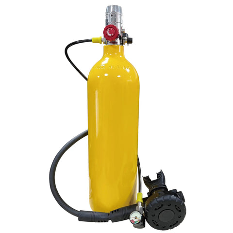Yellow 2L Scuba Tank Kit With Backpack And Regulator Portable Mini Dive Cylinder Set Reusable 6061 Aluminum Tank DOT 3AL Certified 3000 Psi