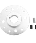 Rock Solid Heavy Duty Rear Sprocket For Go Kart And Drift Trike With One Inch Bore And Quarter Inch Keyway, silver steel design.