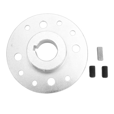 Rock Solid Heavy Duty Rear Sprocket For Go Kart And Drift Trike With One Inch Bore And Quarter Inch Keyway, silver steel design.