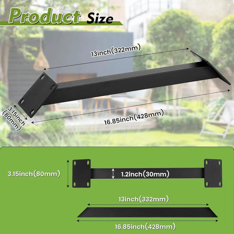 Heavy Duty Built Tough 4 Pack Connector Brace Bracket Kit 45 Degree Angle Support Black Powder Coated Steel With Pre Drilled Holes And Screws For Tree Houses Gazebos Patios