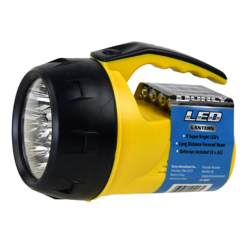 Handheld Flashlight Spotlight With 9 LED Beams Long Distance Focus Ultra Bright Everyday Use Tool Durable Portable Light Includes 4 AA Batteries Color Assortment