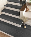 Stairs with Peel And Stick Wood Grain Wallpaper For Countertops And Cabinets Waterproof Self Adhesive Contact Paper Black.