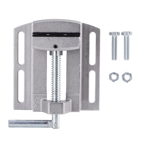 Heavy Duty Drill Press Vise Built Rock Solid For Woodworking Milling Tasks Bench Top Setup with steel screws and nuts.