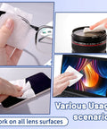 Multiple uses of 300 Count Lens Wipes For Eyeglasses And Sunglasses Premoistened Individually Wrapped Scratch Free Streak Free Quick Clean Eye Glass Cleaner Wipes For Glasses Camera Lenses And Goggles