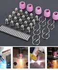 Pro Grade Plasma Cutter Consumables Kit with cutting tips and nozzles, 50 piece set for AG60P AG60 WSD60 CUT55P torch heads.