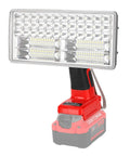 4200LM LED Work Light For Craftsman 20V Battery, 40W Portable Battery Powered Light with rechargeable functions and red base