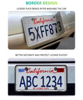 Front License Plate Bracket Mounting Kit For Bumpers With Anti Theft Hardware And Stainless Steel Zip Ties 4 Hole To 2 Hole Adapter JDM To US Compatible Easy Install For Cars demonstrating protection against bending.