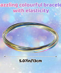 Flow Ring Spinner Arm Tool 5.1 Inch Multicolor Iridescent Fidget Toy For Adults with elasticity, shown in iridescent colors