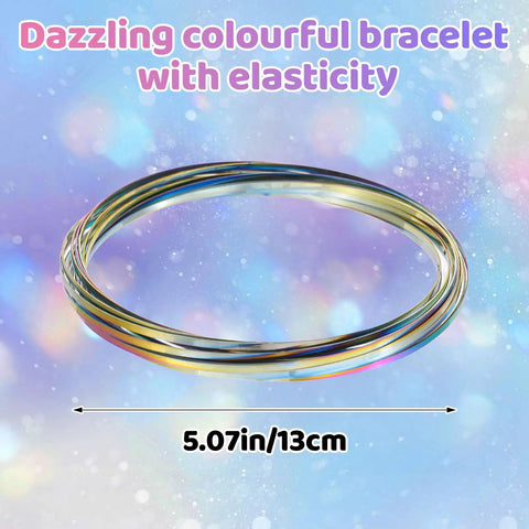 Flow Ring Spinner Arm Tool 5.1 Inch Multicolor Iridescent Fidget Toy For Adults with elasticity, shown in iridescent colors