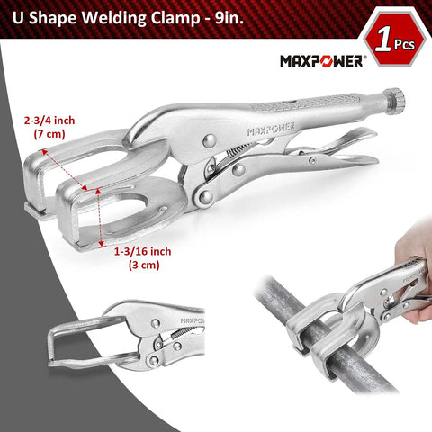 Pro Grade 15 Piece Locking Pliers Set With C Clamps Long Nose Pliers Pinch Off Pliers Sheet Metal Clamp U Shaped Pliers