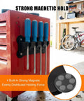 Four Slot Magnetic Pry Bar Organizer With Mounting Holes For Garage Or Shop, Wall Mount Or Magnetic Storage Rack To Hold Pry Bars