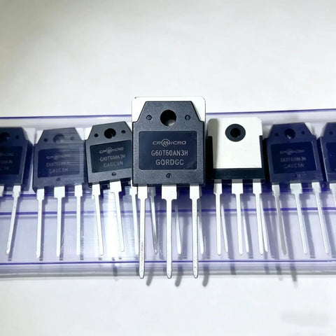 G60T60AN3H IGBT Chips 10 Pack TO-3P Large Tube Power Transistors shown in plastic tray