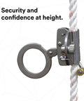 Protecta Rope Grab For 5/8-Inch Polyester And Polypropylene Lifeline Silver Mobile Follower Design With Cam Locking System