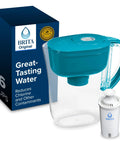 6 Cup Water Filter Pitcher With SmartLight Change Indicator, BPA Free Turquoise, Purifies Tap Water By Reducing Chlorine Taste