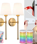 Peel And Stick Wireless Wall Sconces Set Of Two Battery Operated LED Lights With 10000mAh Battery Easy Install, adhesive mount demo