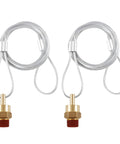 3/8 Inch Air Tank Drain Valve Plug With 60 Inch Cable Brass Replacement Part For Air Compressors, Cable Actuated Drain System, 2 Pack