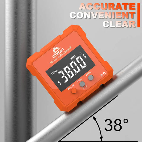Backlit Digital Angle Gauge With Magnetic Base For Woodworking And Construction Compact Protractor Inclinometer Tool