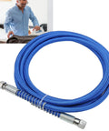Blue Silicone Steam Hose High Temperature Flexible And Durable 9.8 Feet for steam irons and home appliances, coiled view