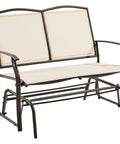 Two Person Outdoor Glider Bench For Patio And Garden, Heavy Duty Steel Frame Rocking Loveseat For Backyard And Poolside, Porch
