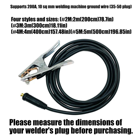 Heavy Duty 200A Ground Clamp With Thick Rubber Insulation And Firm Grip Handle For Safe Welding Jobs Providing Reliable Earth Connection And Durable Performance with welding cable.