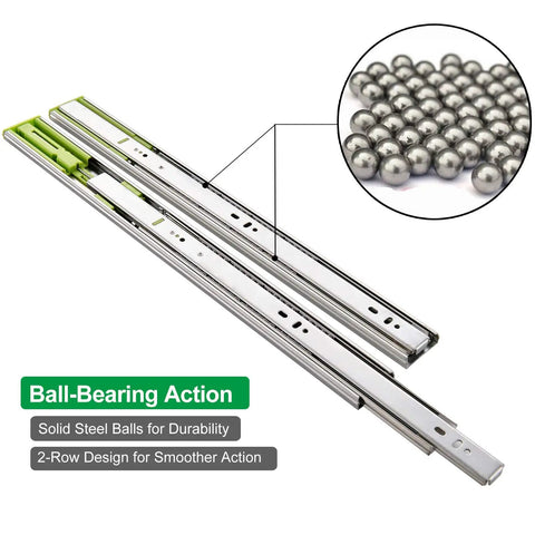 Soft Close Heavy Duty Drawer Slides 18 Inch 6 Pairs Side Mount Metal Ball Bearing Full Extension Rails 110 Lb Load Capacity