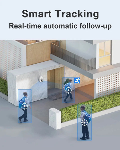 5G Outdoor Dome Security Camera With 2 Way Audio, Continuous Recording, tracking person outside home, real-time alerts