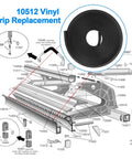 Vinyl Strip Replacement 10512 10 Foot 6 Inch For PRO 14 And 19 Siding Brake Replacement Kit DIY Friendly Upgrade shown with schematic.