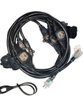 25 Ft Heavy Duty Extension Cord With 12 Gauge SJTW Cable 3 Prong NEMA 5-15P To 5-15R, 7 Outlets With Blue Power Indicator
