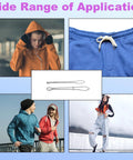 4 Pack Metal Drawstring Threaders For Easy Quick Insertion In Sweatpants, Hoodies, And Swim Trunks shown in different uses