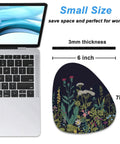 Small Mouse Pad 6 x 7 Inch Irregular Mini Pad With Non Slip Rubber Base Waterproof Compact Mouse Mat For Laptop, Midnight Flowers
