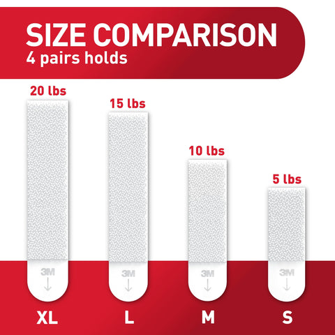 Heavyweight Picture Hanging Strips 20 Lb X Large, 16 Strips For Frames Up To 24 By 36 Inches, Damage Free Wall Hangers size chart