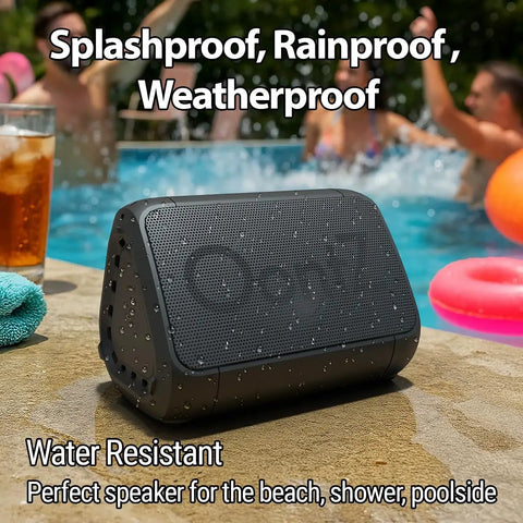 Ultra Portable Bluetooth Speaker With 14 Hours Of Play Time, 100 Ft Wireless Range, Waterproof Design by a poolside