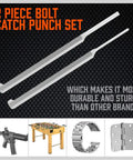 2-piece bolt catch punch set with durable steel design, part of Roll Pin Starter Punch Set 7 Piece For AR Builds With Hollow End.