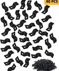 Hella Sturdy Zinc Plated Table Top Fasteners And Z Clips Black 40 Pack showing clips and screws for woodworking projects.