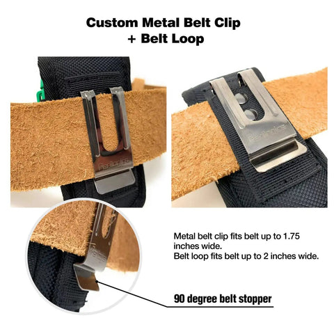 Magnetic Tool Sheath For Leatherman with metal belt clip and loop, fits up to 2-inch belts