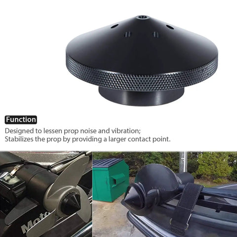 Eliminator Trolling Motor Prop Nut for Minn Kota 35 to 70 lb with heat sink cooling ports for noise reduction and vibration control
