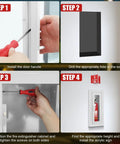 Installation guide for Recessed Fire Extinguisher Wall Cabinet in Galvanized Steel for 10 lb Extinguishers with magnetic door.