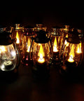 5.1 Inch Mini Lanterns Six Pack LED Candle Lanterns For Indoor Outdoor Decor with flickering warm flame in dark setting