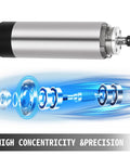 Heavy Duty 1.5KW Air Cooled Spindle Motor With Four Bearings And ER11 ER20 Collet Kit, showcasing precision engineering and intelligent design.