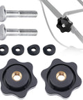 Two Pack Handle Knob and Screw Bolt Kit For Toro Lawn Mowers and Snow Blowers Replacement Parts 92 2260 106 4161 107 3844 Durable Wear Resistant Plastic and Metal Construction Easy Install shown with knobs, screws, and washers