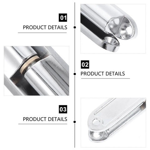 Close-up of Heavy Duty Screw On Door Hinges for Internal Cabinets and Electrical Control Boxes with zinc alloy details
