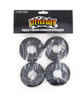 Black Label M/T 63mm by 21mm RC Tires for 1/24 Crawlers in packaging, set of 4, with NL4 competition compound rubber.