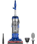 Total Home Pet MaxLife Upright Vacuum For Pet Hair with tools, showing multi-floor capability and easy glide design