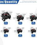 Heavy Duty Black Snap In Cage Nuts M4 Through M12 Carbon Steel Rack Mount Kit sizes and quantities for server cabinets.