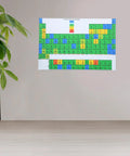 Periodic Table Of Elements Poster Laminated Science Chart For Classrooms 21x40x60 cm Durable Study Guide Wall Art For Middle School And High School Students That Rocks displayed on wall